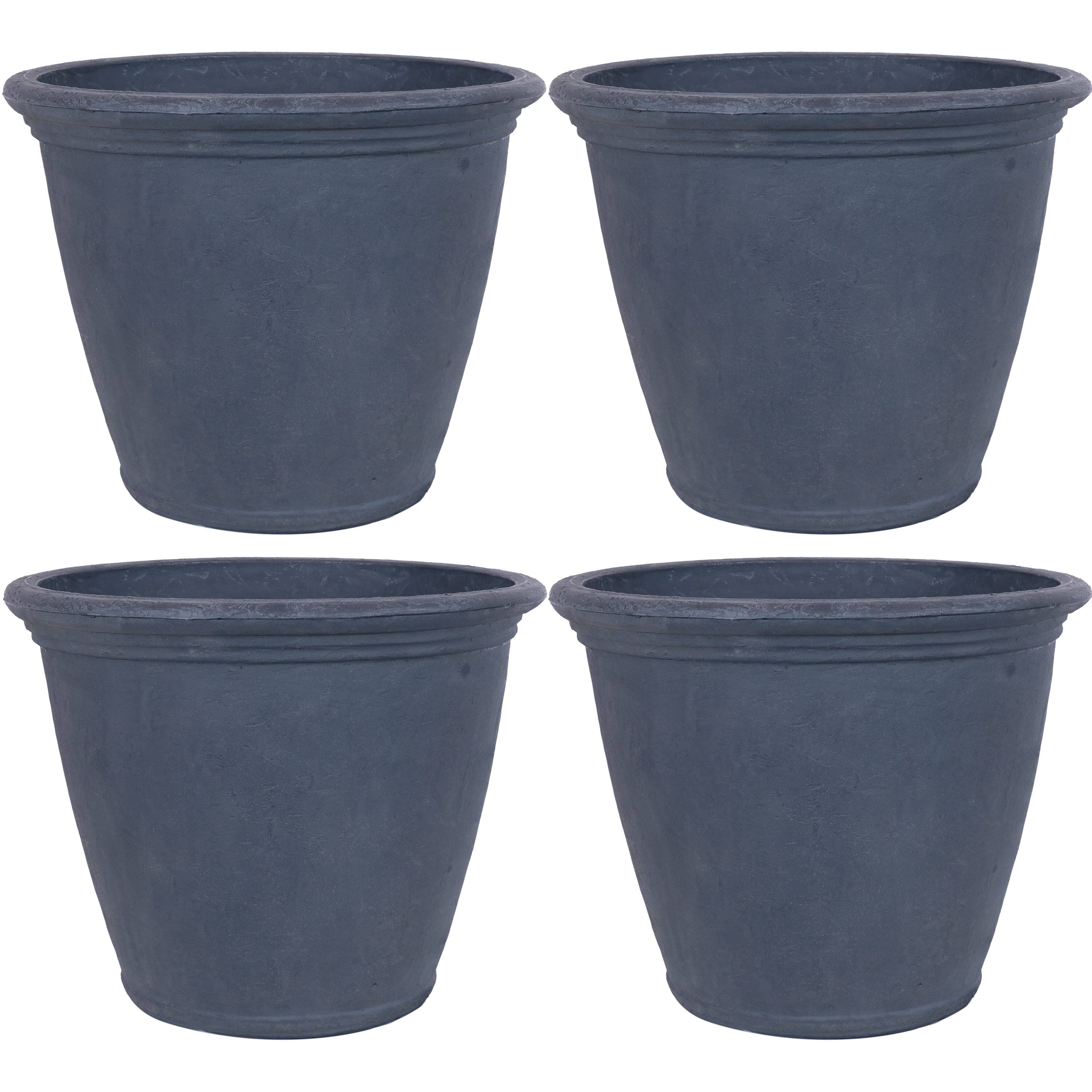 Sunnydaze - 24 in Anjelica Unbreakable Polyresin Planter - Set of 4 - Slate price history on PriceWatchPro