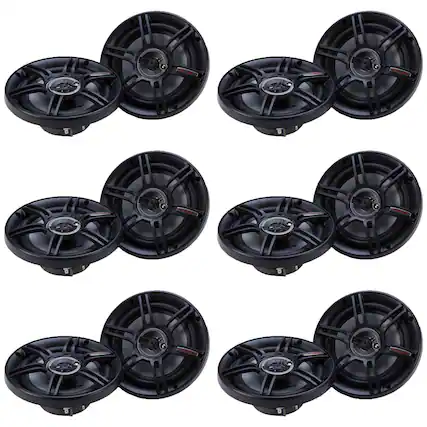 Front. Crunch - Crunch CS-653 300 Watts 6.5-Inch 3-Way 4 Ohms Steel Basket CS Speakers (12 Pack) - Black.