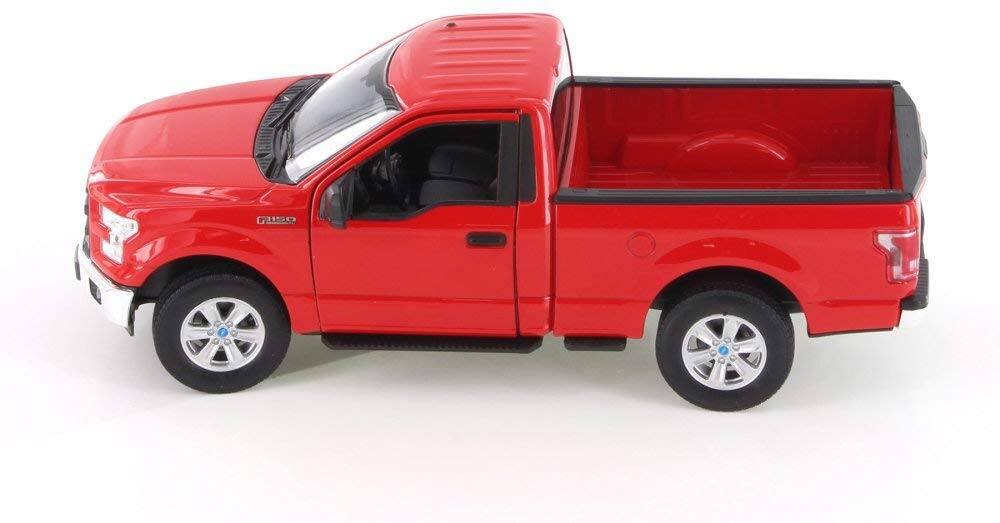 Left. Welly - 2015 Ford F-150 Regular Cab Pickup Truck Red 1/24-1/27 Diecast Model Car by Welly - Red.