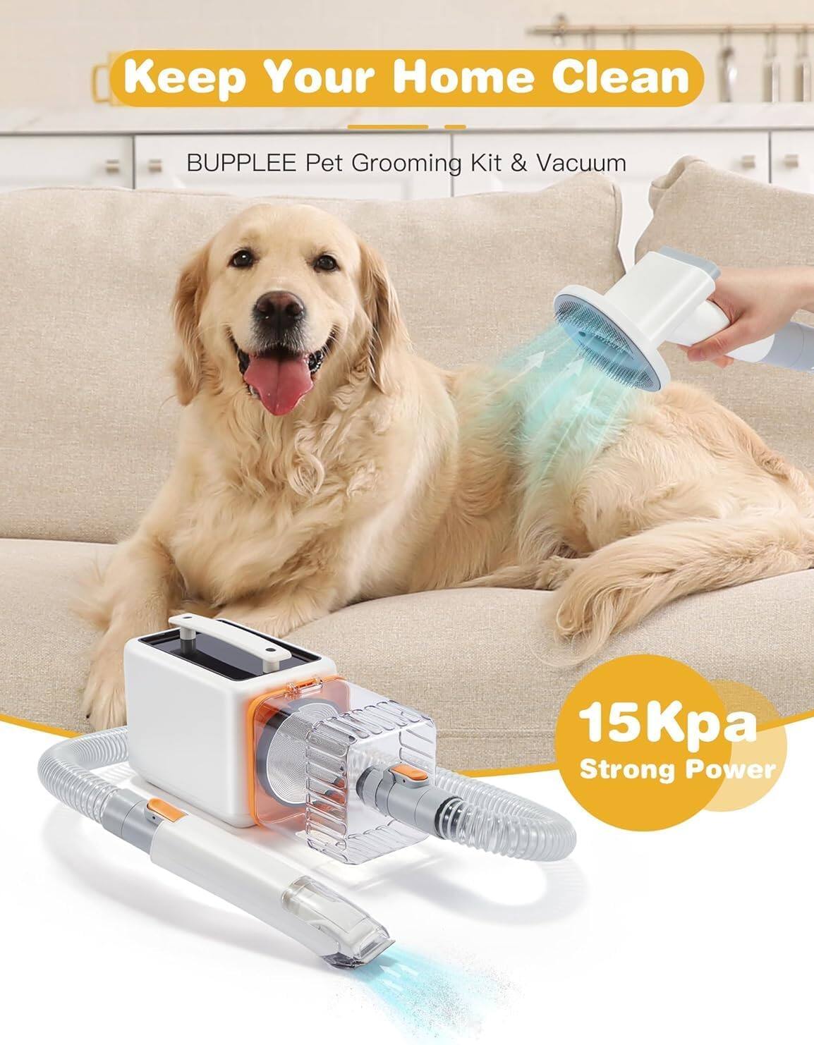 Keep Your Home Clean

BUPPLEE Pet Grooming Kit & Vacuum

15Kpa Strong Power
