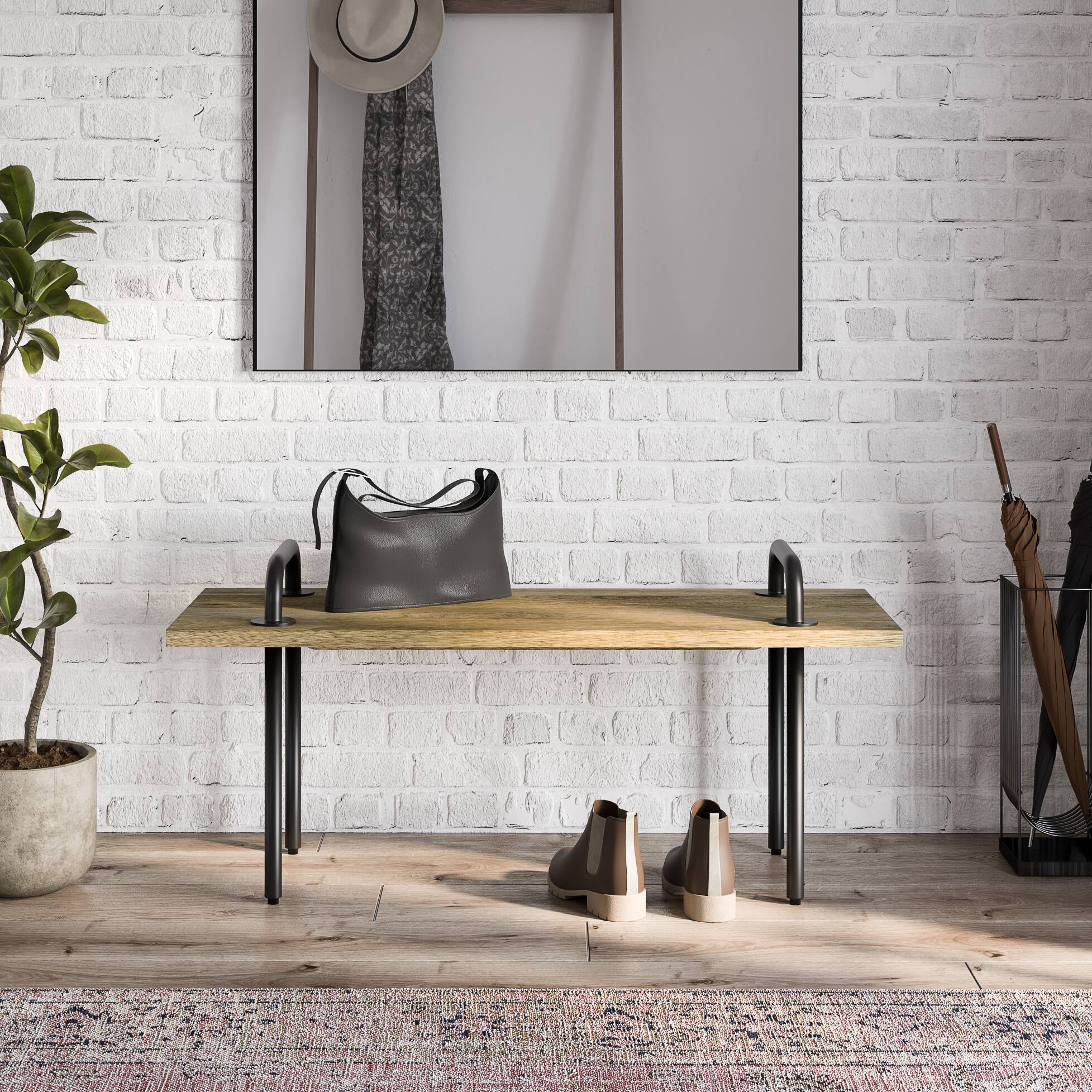 Alt View 14. Simpli Home - Berkeley Small Entryway Bench - Natural.