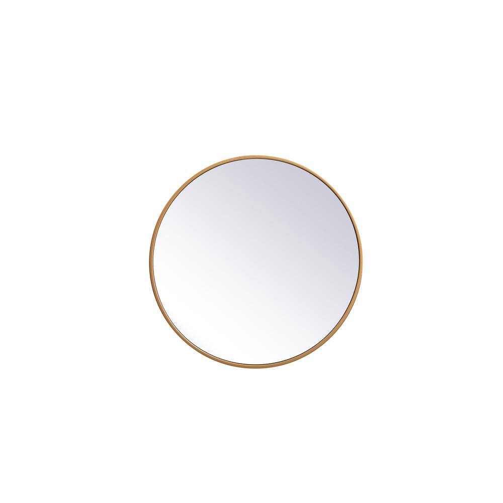 Alt View 2. Elegant Decor - Metal frame round mirror 21 inch in Brass - Brass.