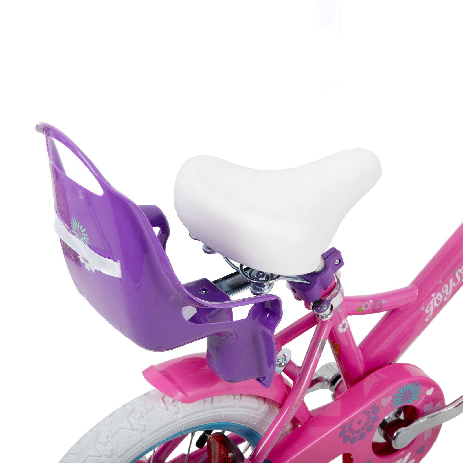 Alt View 5. JOYSTAR - JOYSTAR Little Daisy Kids Bike for Girl Boy Ages 3-5, Child's Bicycle with Doll Seat & Streamers, 14" Purple Pink - Purple Pink.