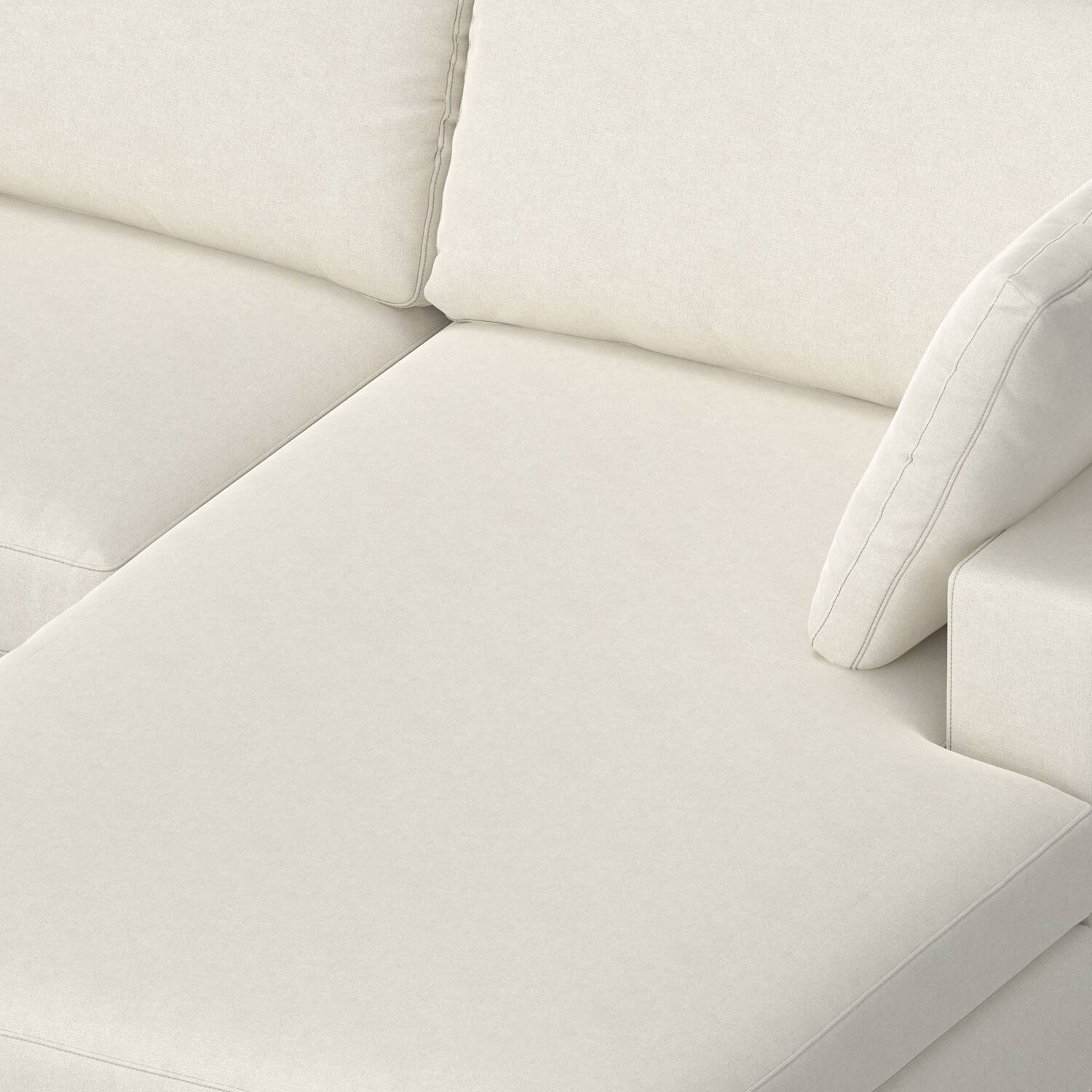 Alt View 5. Simpli Home - Charlie Right-Facing Sectional in Tightly Woven Performance Fabric - Cream.