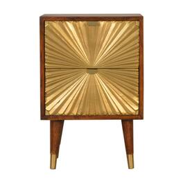 Artisan Furniture - Solid Wood Manila Gold Nightstand - Brown