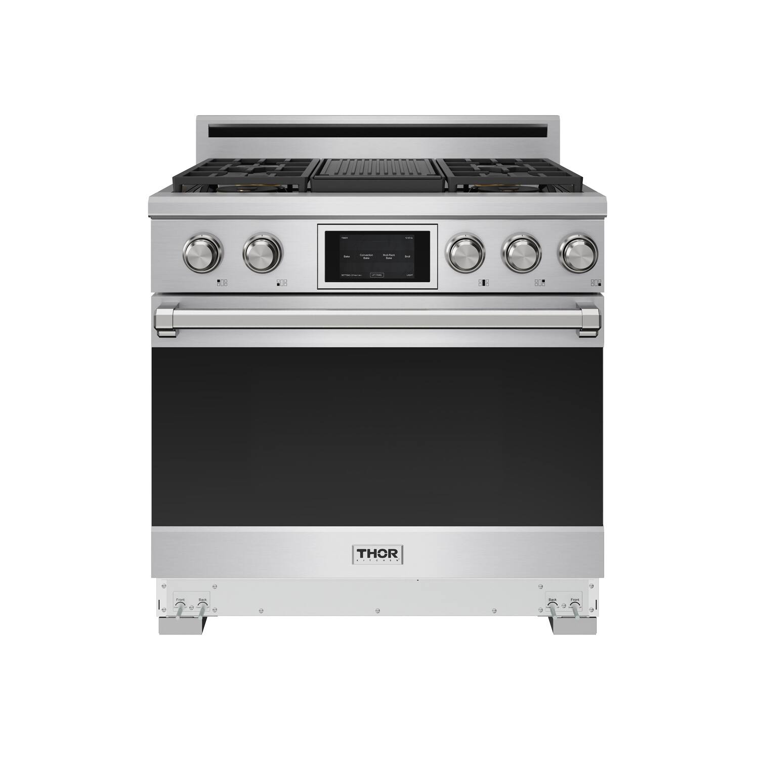 Alt View 7. Thor Kitchen - 6.0 Cu Ft. Freestanding Dual Fuel Gas Range With 5 Burners - Stainless Steel.