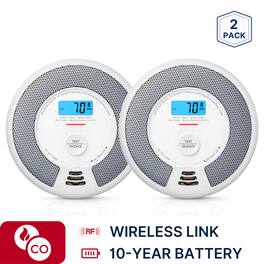 X-SENSE - 10-Year Battery Wireless Interconnected Smoke and CO Alarm with Display and LED Light 2 Pack