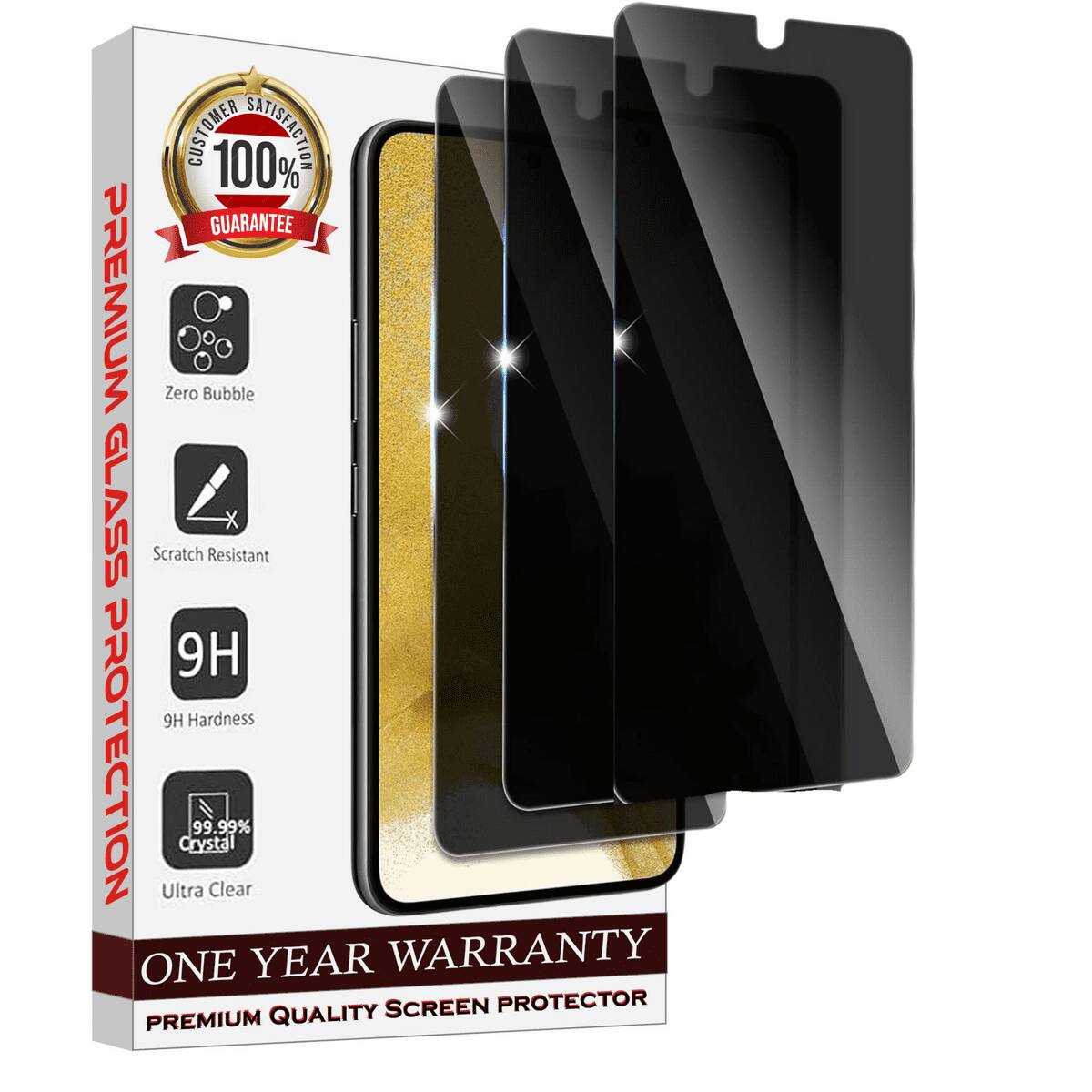 CUSTOMER SATISFACTION  
100% GUARANTEE  

PREMIUM GLASS PROTECTION  

- Zero Bubble  
- Scratch Resistant  
- 9H Hardness  
- 99.99% Crystal  
- Ultra Clear  

ONE YEAR WARRANTY  

PREMIUM QUALITY SCREEN PROTECTOR