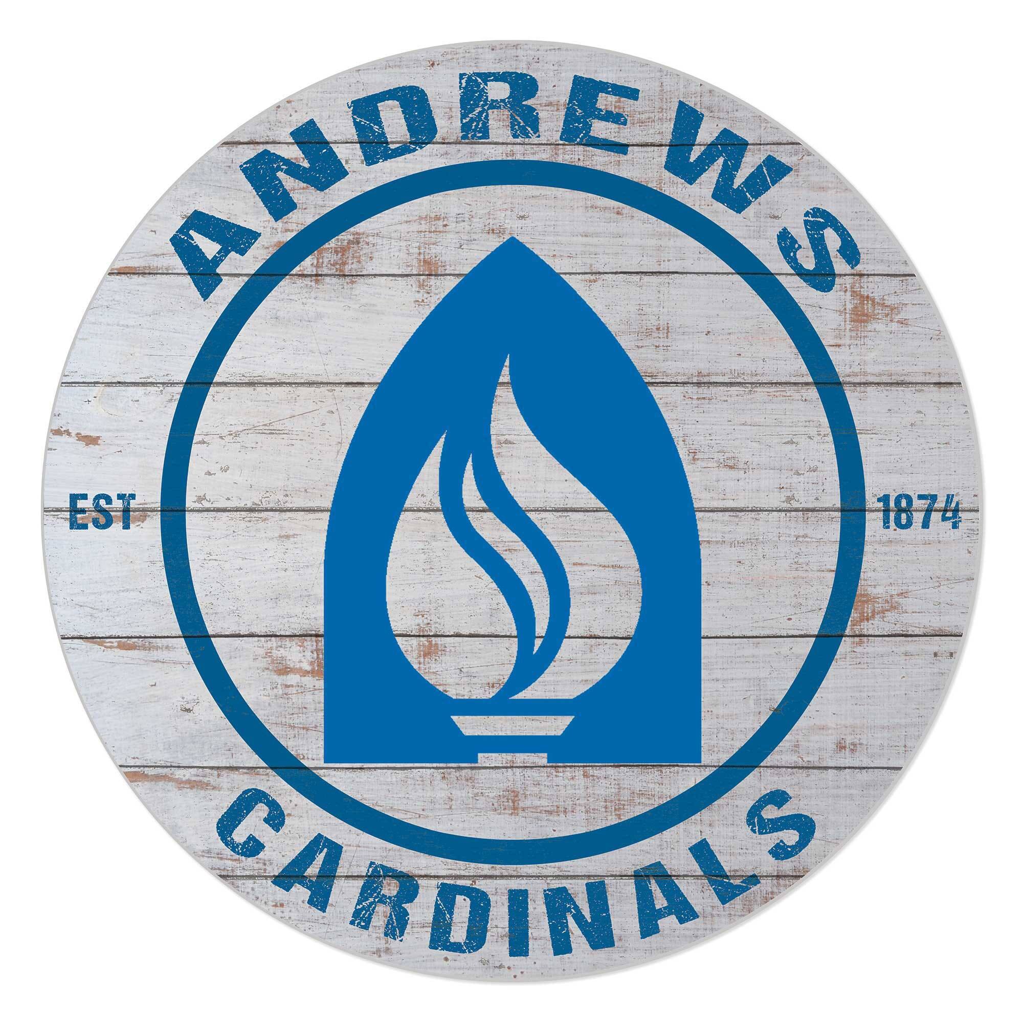 Andrews University Cardinals 20'' x 20'' Indoor/Outdoor Weathered Circle Sign