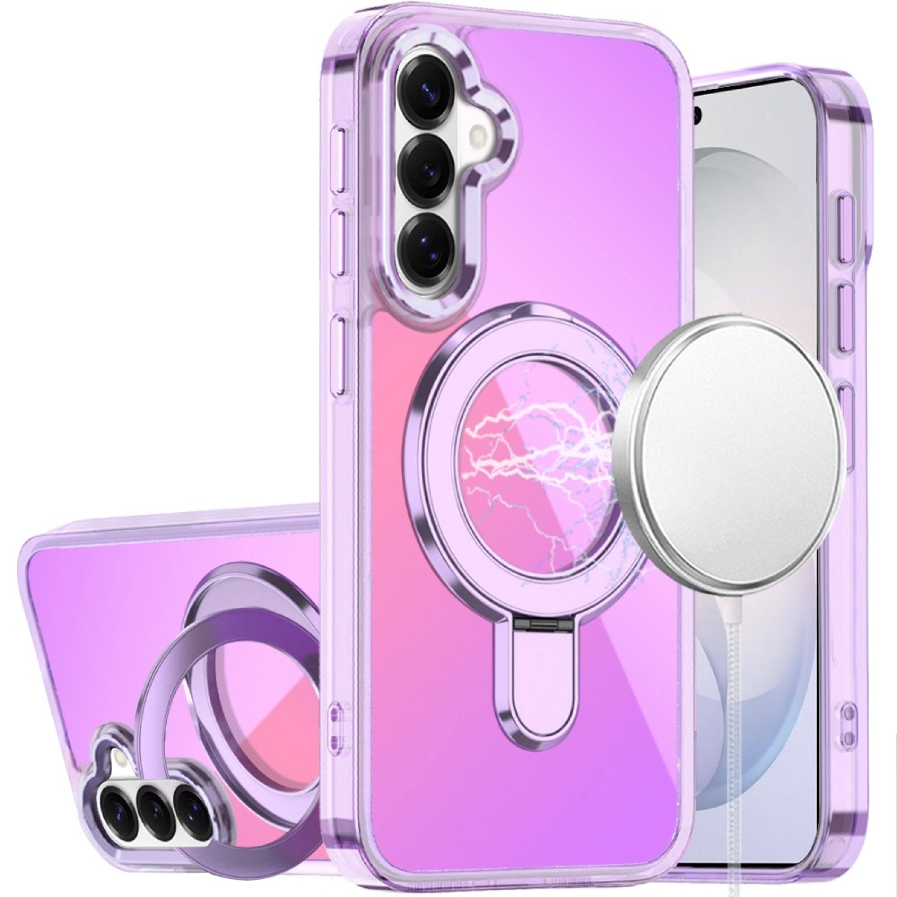 Kitcheniva - Radiant Chrome Magnetic Circle Stand Plus Tempered Glass For Samsung S26 FE - Light Purple price history on PriceWatchPro