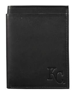 Rico Industries - Kansas City Royals Black Leather RFID Blocking Passport Holder Cover Travel Billfold Wallet for Men & Women - Multi