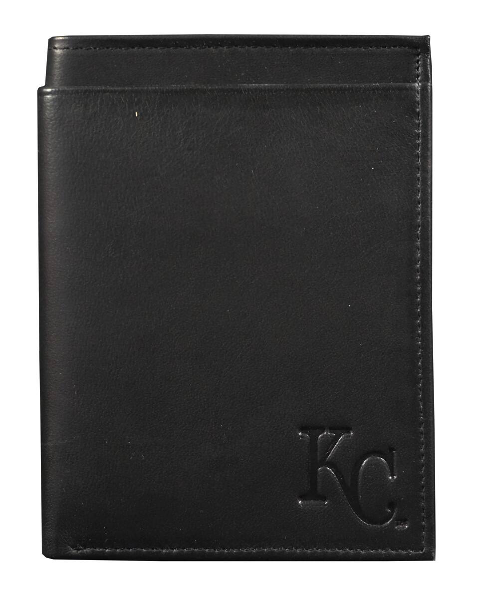 Rico Industries - Kansas City Royals Black Leather RFID Blocking Passport Holder Cover Travel Billfold Wallet for Men & Women - Multi