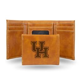 Rico Industries - University of Houston Cougars Laser Engraved Brown Trifold Wallet - Multi