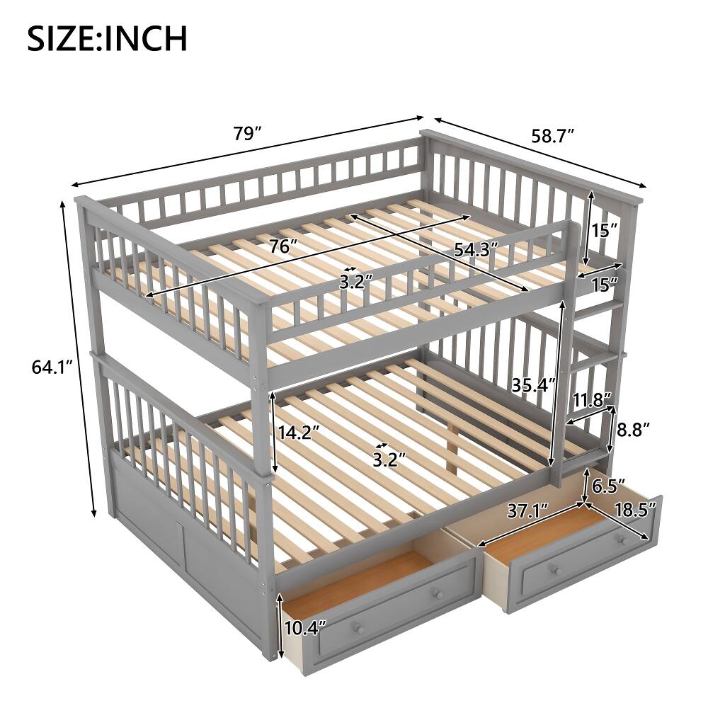 SIZE: INCH  
79" 58.7" 76" 54.3" 15" 3.2" 15" 64.1" 14.2" 3.2" 35.4" 11.8" 8.8" 6.5" 37.1" 18.5" 10.4"