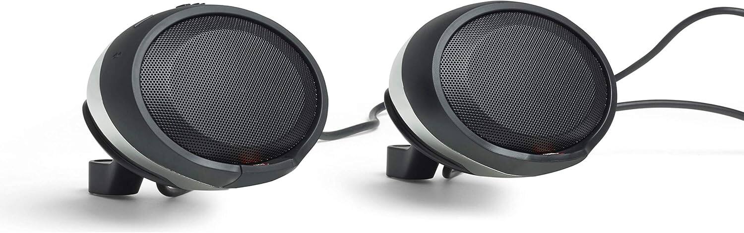 Angle. JBL - JBL CRUISECHROME BLUEtooth Handlebar speaker kit -CHROME    (REQUIRES SPECIFIC BOLT KITS - NOT INCLUDED) - Black.