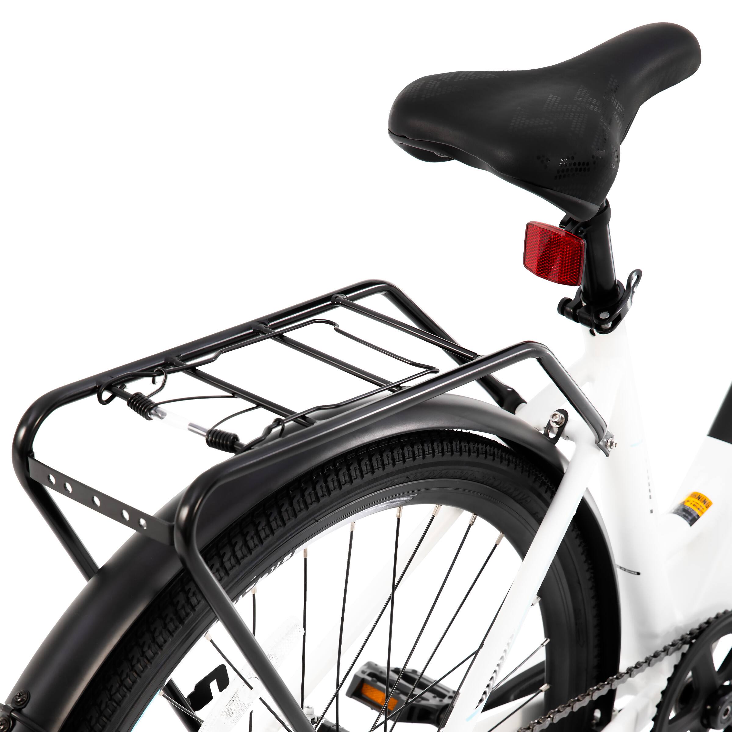 Alt View 9. HILAND - HILAND Electric Bike for Adults 350W, 700C EBike for Men Women, 7-Speed Commuter Cruiser Electric Bicycle, 20 MPH, White - White.