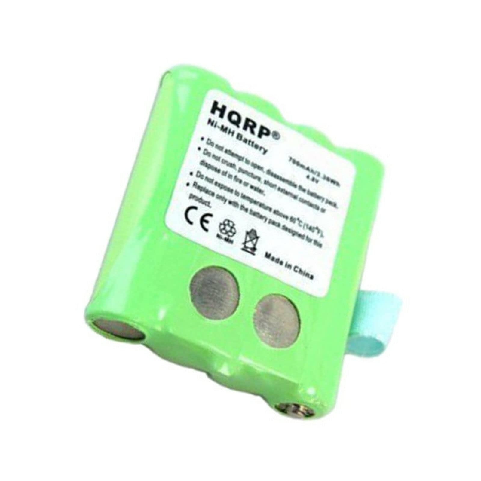 HQRP Ni-MH Battery  
7.4V 2300mAh  
Do not attempt to open, disassemble or repair the battery pack.  
Do not crush, dispose of in fire, water, or expose to extreme temperatures or dispose of in fire.  
Do not expose to temperatures above 60°C (140°F).  
Replace only with the same product.  
CE  
Made in China