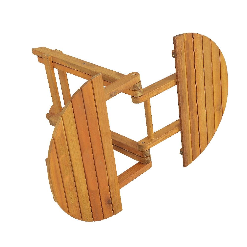 Alt View 7. Loheer - Loheer Foldable Acacia Wood Side Table Teak Finish Outdoor End Table No Assembly - Teak.