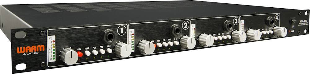 Angle. Warm Audio - Four-Channel Microphone Preamplifier - Black.