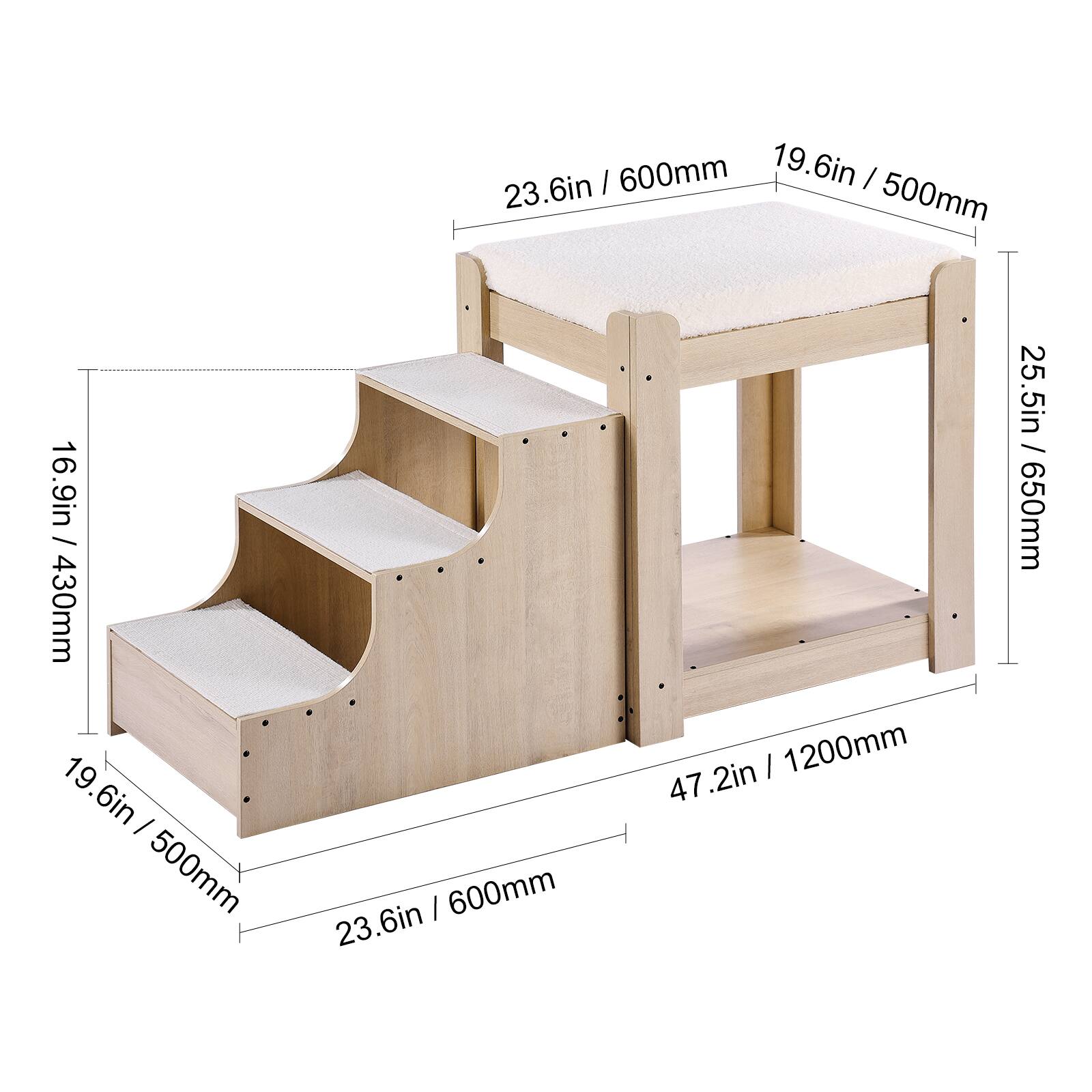 - 19.6in / 500mm
- 23.6in / 600mm
- 16.9in / 430mm
- 25.5in / 650mm
- 47.2in / 1200mm