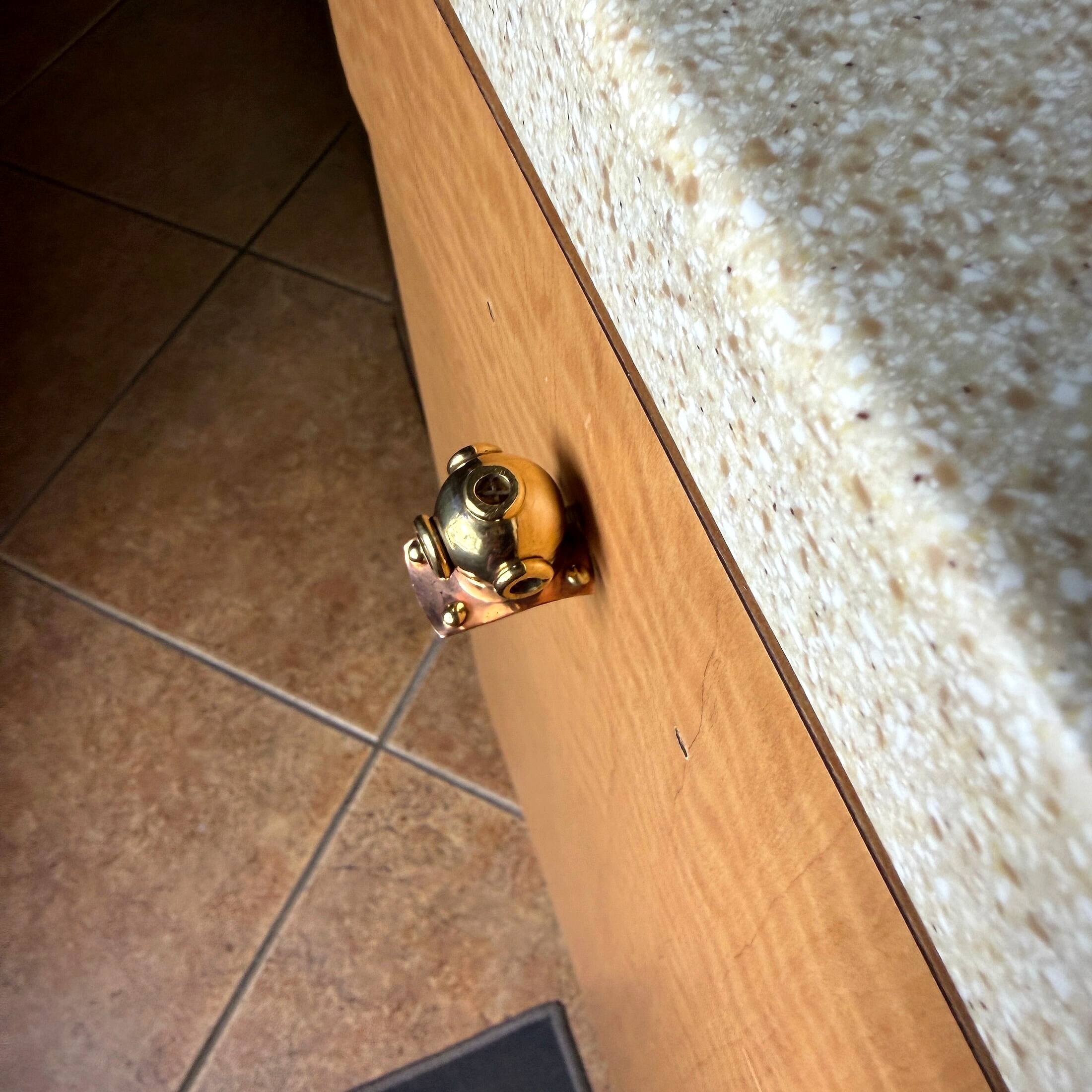 Alt View 4. Things2Die4 - Set of 4 Brass Diver Helmet Drawer Pulls Nautical Cabinet Knobs 1.25 In - Brass.