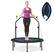 Front. Costway - Costway 40" Foldable Adjustable Trampoline Fitness Rebounder with Resistance Bands Home Gym - Blue.