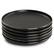 Angle. Elama - Elama Paul 6 Piece Stoneware Salad Plate Set in Matte Black with Gold Rim - Black.