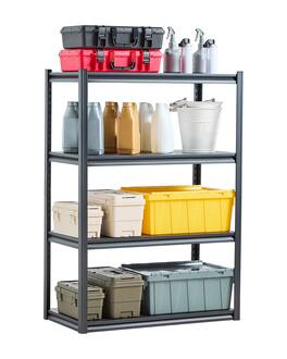 VEVOR - Storage Shelves, 2400 lbs, 4 Tier Garage Storage Shelving, 20" D x 40" W x 57" H Adjustable Metal Shelves - Black