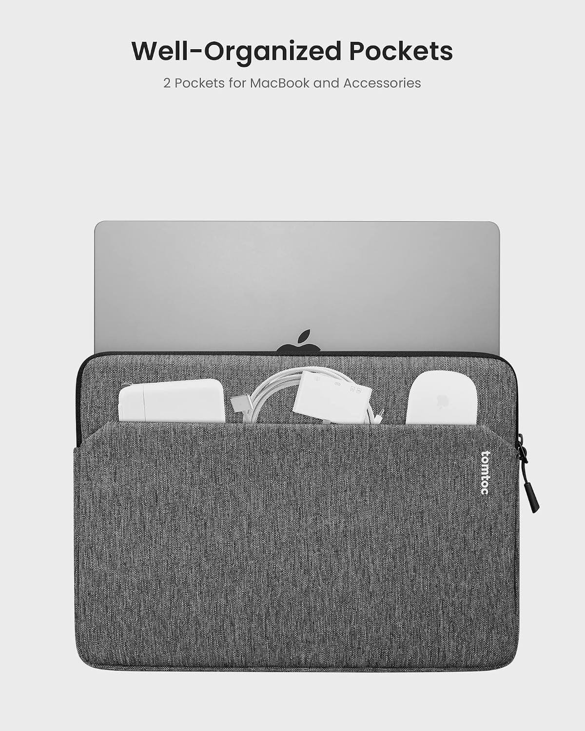 Well-Organized Pockets  
2 Pockets for MacBook and Accessories