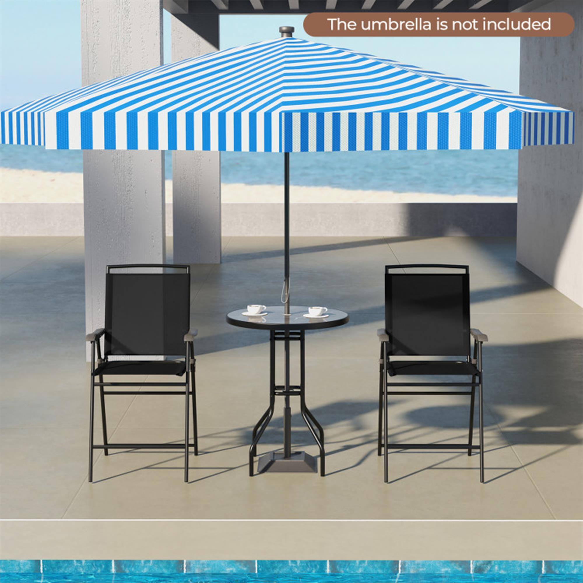 The umbrella is not included