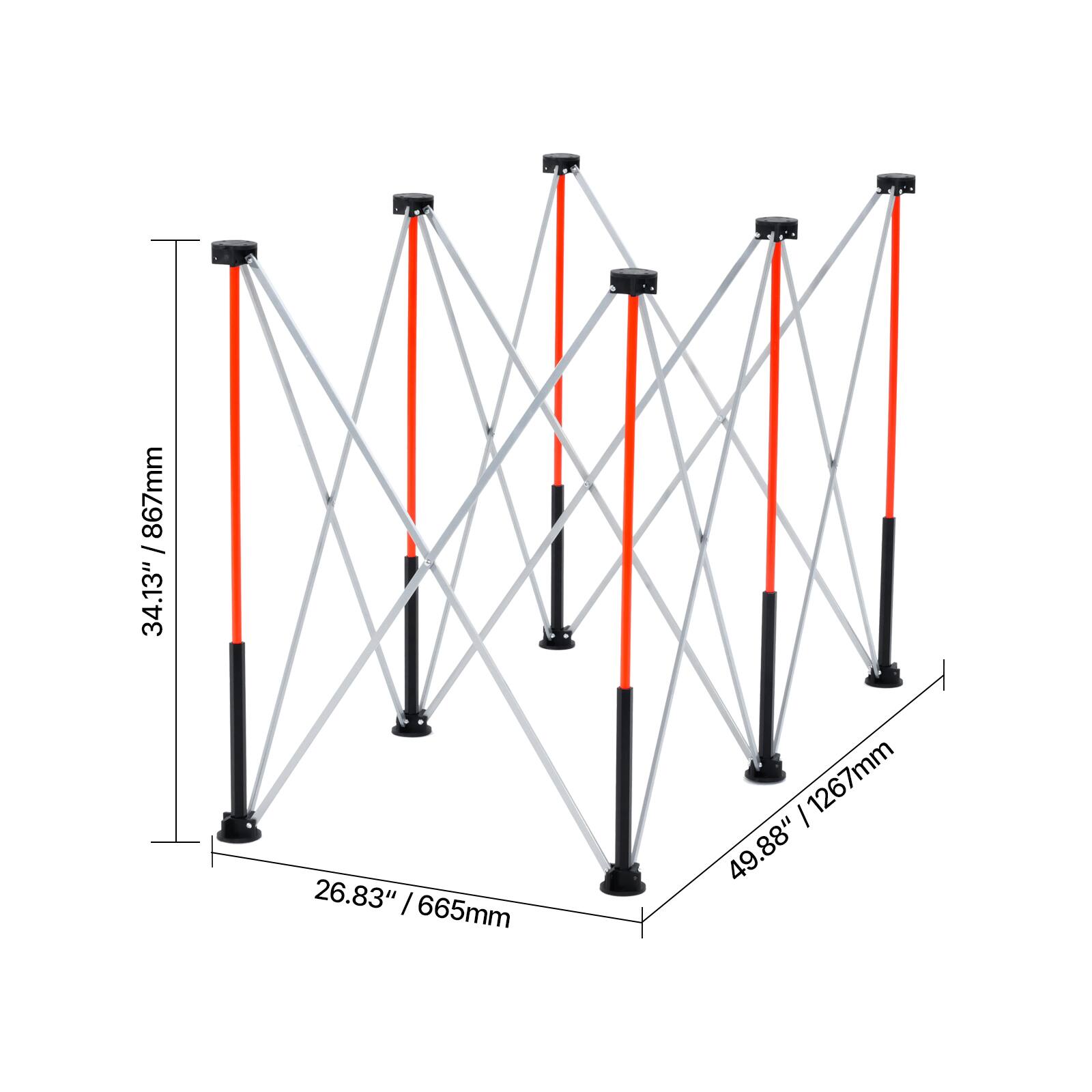 - Height: 867mm / 34.13"
- Width: 49.88" / 1267mm
- Depth: 26.83" / 665mm
