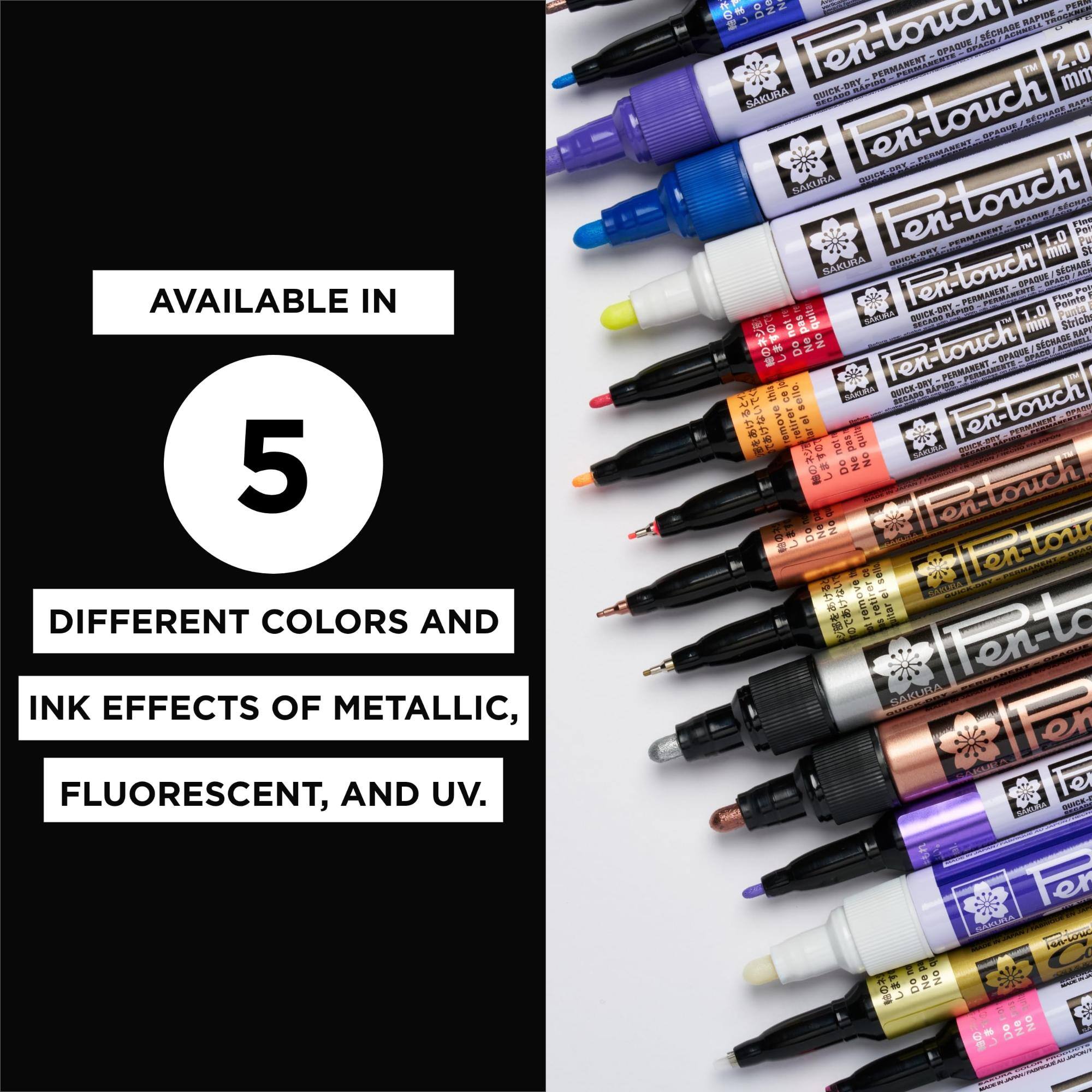 AVAILABLE IN 5 DIFFERENT COLORS AND INK EFFECTS OF METALLIC, FLUORESCENT, AND UV.