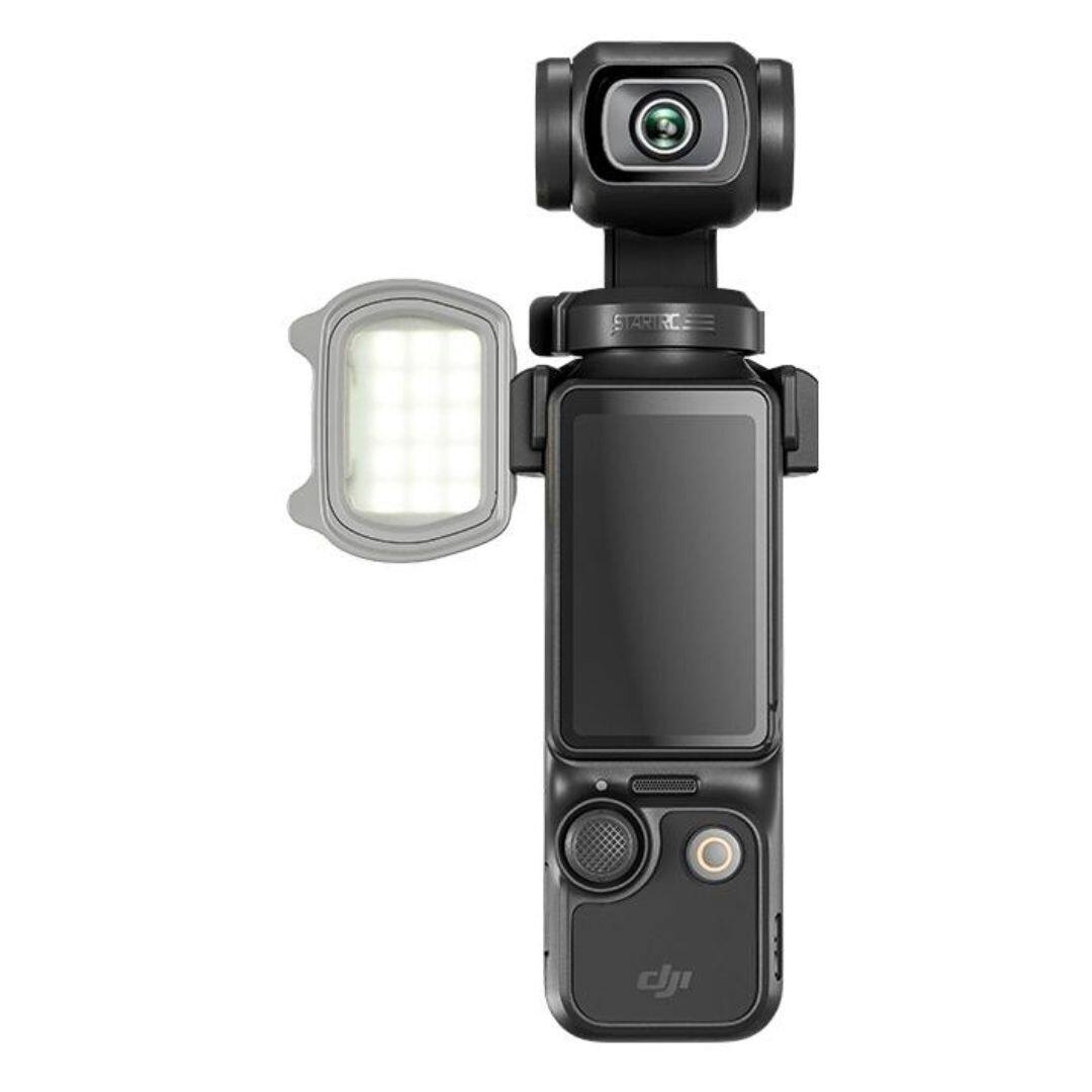 Front. StartRC - STARTRC Magnetic Gray Fill Light with Bracket for DJI Pocket 3 with USB Charging.