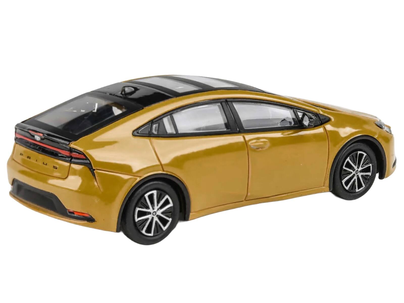 Left. Paragon - 2023 Toyota Prius Maximum Yellow with Black Top and Sun Roof 1/64 Diecast Model Car by Paragon Models - Yellow and Black.