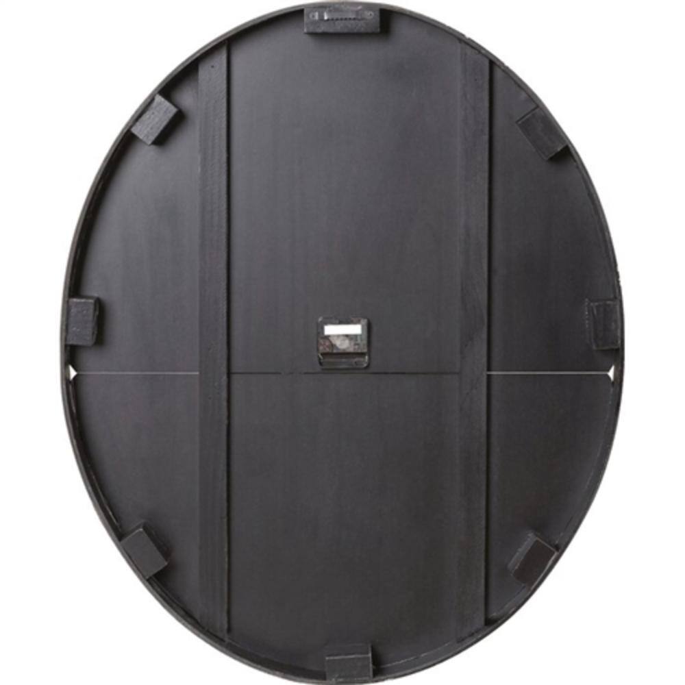 Back. Hivvago - Hivvago White Washed Oversized Distressed Paris Wood Wall Clock - White Washed.