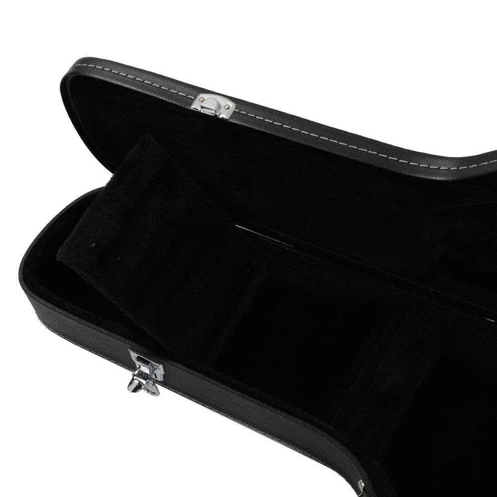 Alt View 3. Winado - Artificial Leather Hard Shell Case Wooden for ST TL MF Electric Guitar Black.