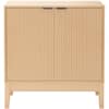 Front. Best Choice Products - Best Choice Products 2-Door Reeded Storage Cabinet w/ Soft-Close Doors, Multipurpose Accent Furniture - Natural - Natural.
