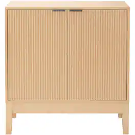 Best Choice Products - 2-Door Reeded Storage Cabinet w/ Soft-Close Doors, Multipurpose Accent Furniture - Natural