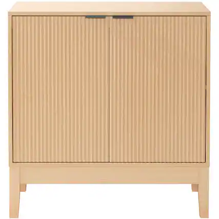 Front. Best Choice Products - Best Choice Products 2-Door Reeded Storage Cabinet w/ Soft-Close Doors, Multipurpose Accent Furniture - Natural - Natural.