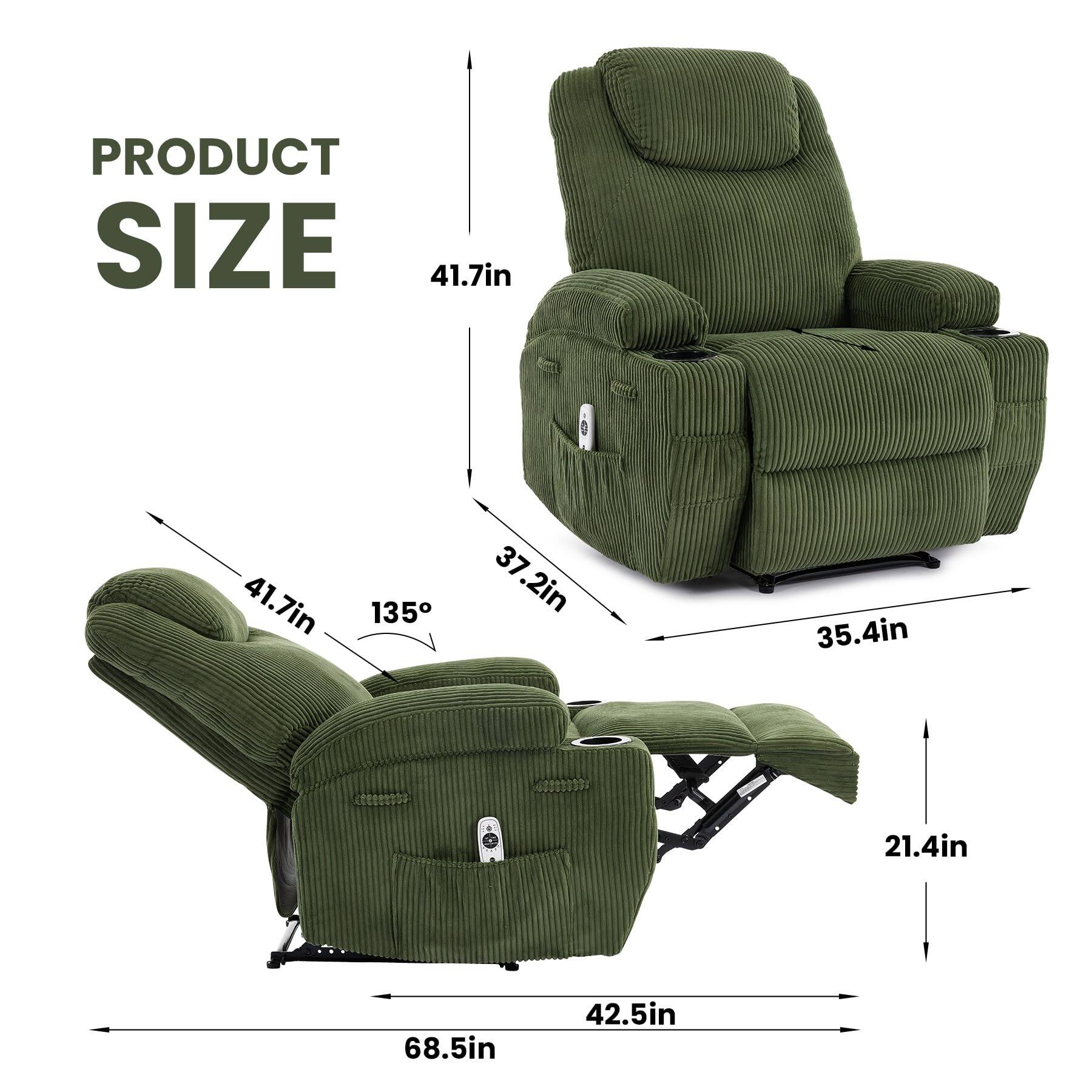 PRODUCT SIZE  
41.7in x 41.7in x 135°  
37.2in x 35.4in x 21.4in  
68.5in x 42.5in