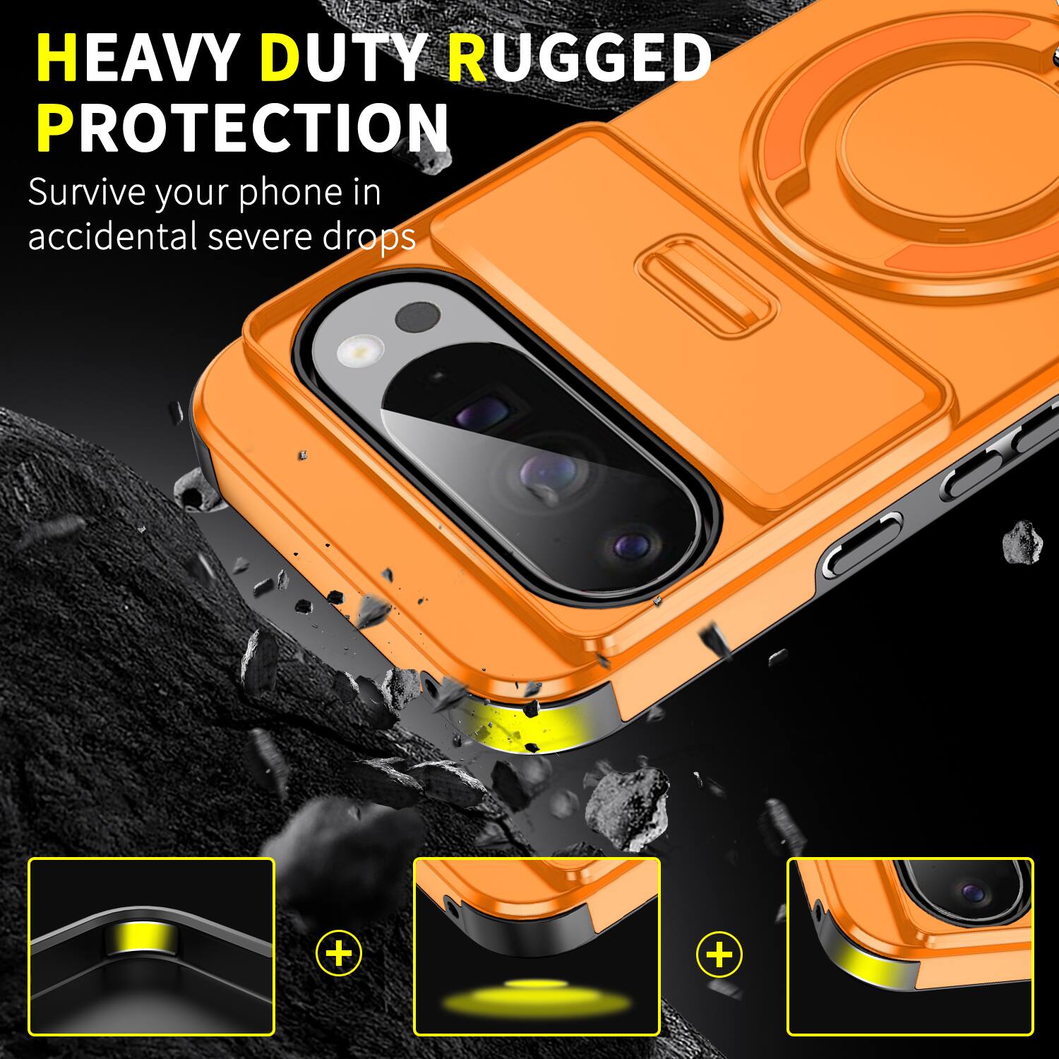 HEAVY DUTY RUGGED PROTECTION  
Survive your phone in accidental severe drops