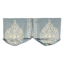 RLF Home - 3" Rod Pocket High Quality Fabric Nora Stationary Balloon Valance for Windows 50" x 23" - Blue