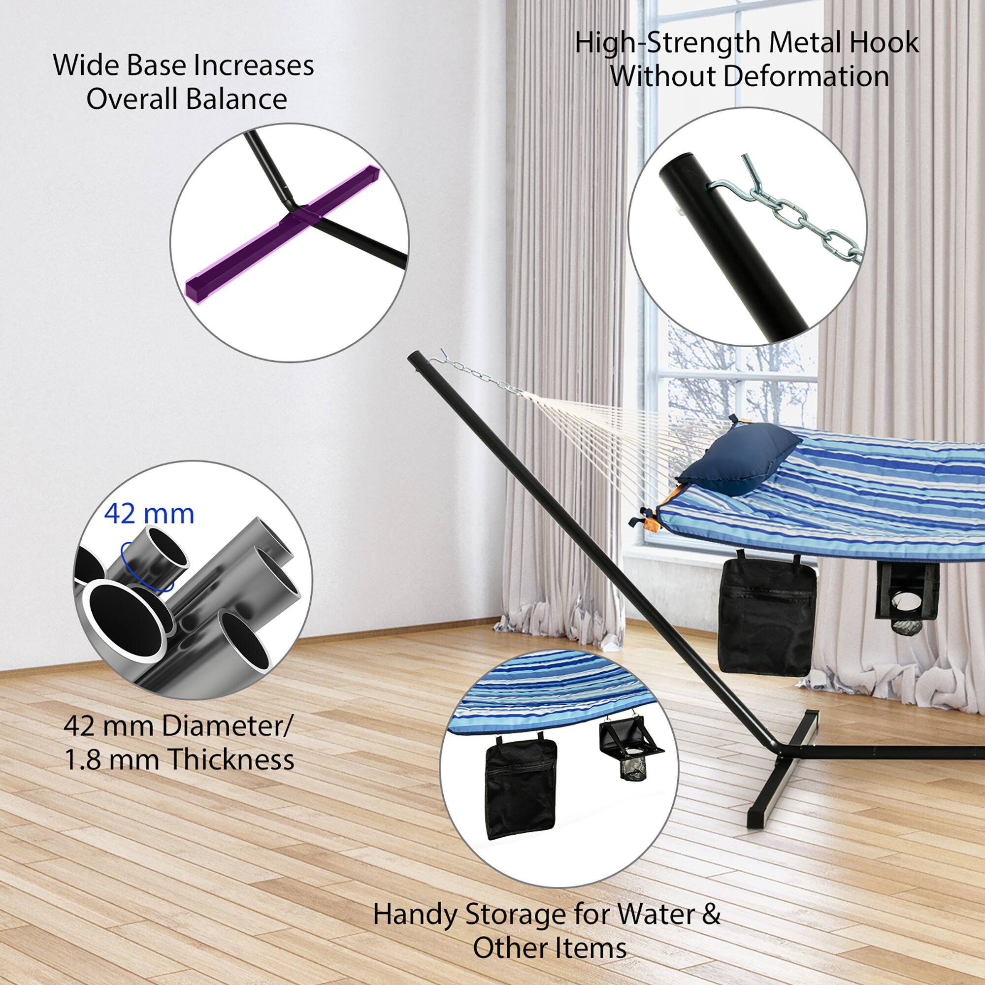 - Wide Base Increases Overall Balance
- High-Strength Metal Hook Without Deformation
- 42 mm Diameter/ 1.8 mm Thickness
- Handy Storage for Water & Other Items