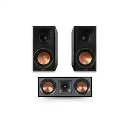 Klipsch - Reference Premiere RP-500M II Bookshelf Speaker Pair in Ebony R-52C Powerful Home Speaker Set of 1 Bundle - Black