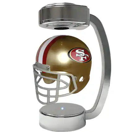 Front. Pegasus - San Francisco 49ers Chrome Base Mini Hover Helmet - Gold.