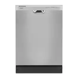 Whirlpool - 24 inch Front Control Built-In Dishwasher with Boost Cycle and 57 dBA - Stainless Steel