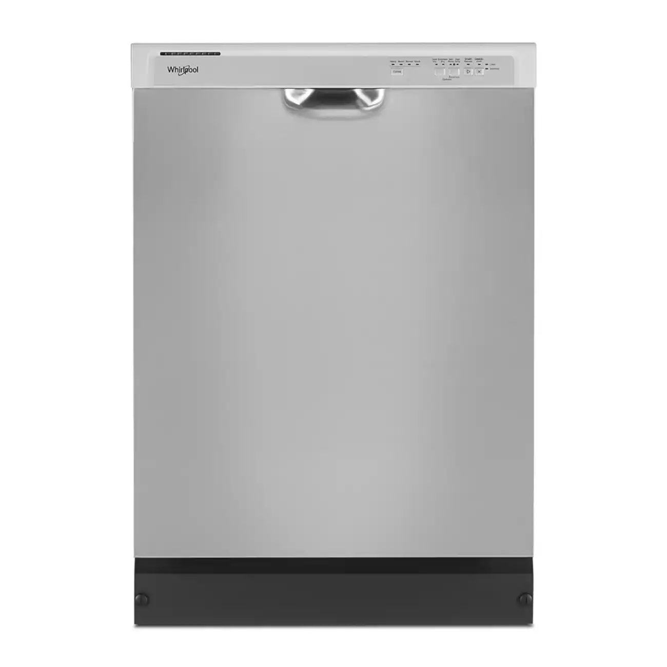 Front. Whirlpool - 24 inch Front Control Built-In Dishwasher with Boost Cycle and 57 dBA - Stainless Steel.