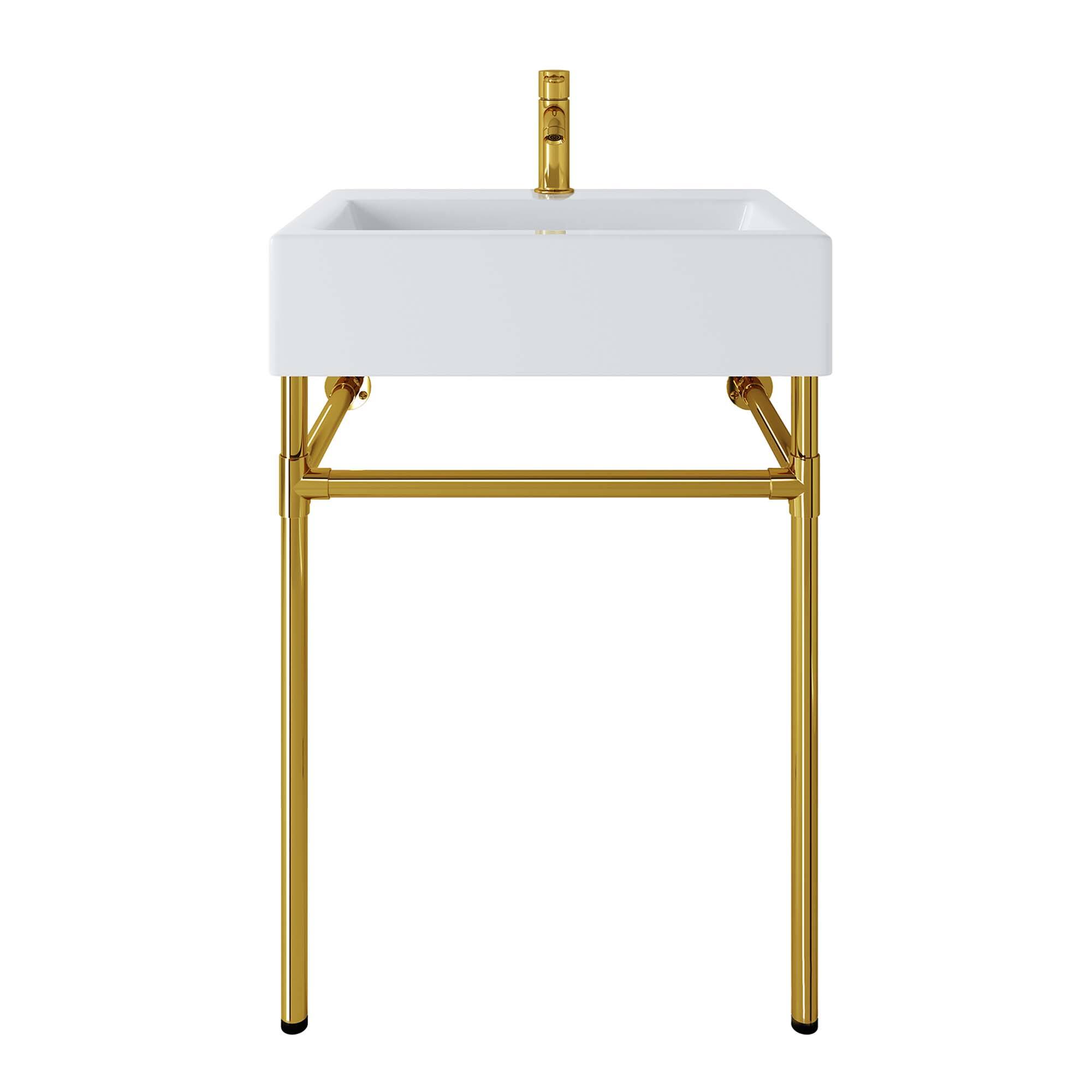Alt View 2. Modway - Redeem Wall-Mount Bathroom Vanity Basin Included - Gold White.