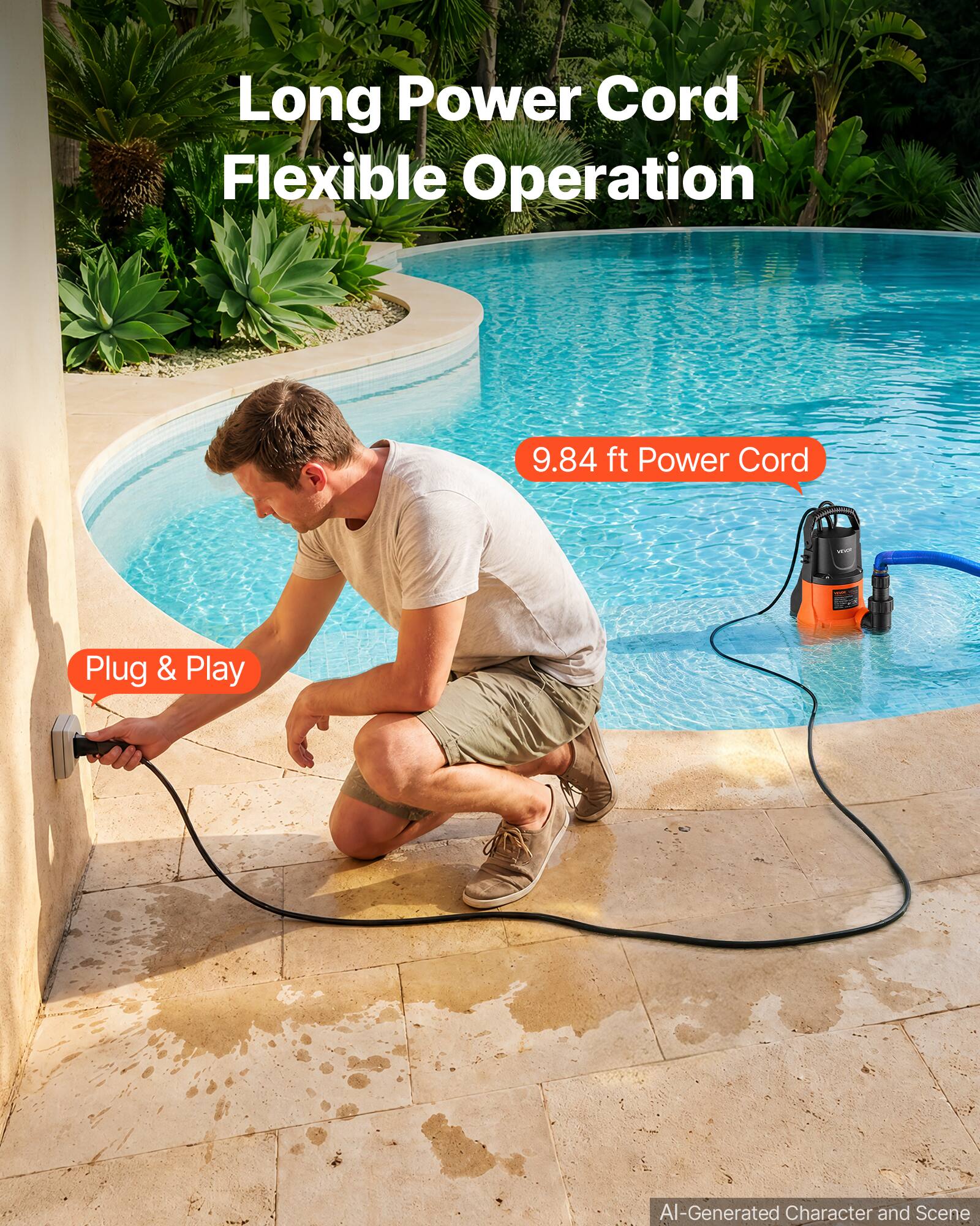 Long Power Cord Flexible Operation

9.84 ft Power Cord

Plug & Play

AI-Generated Character and Scene