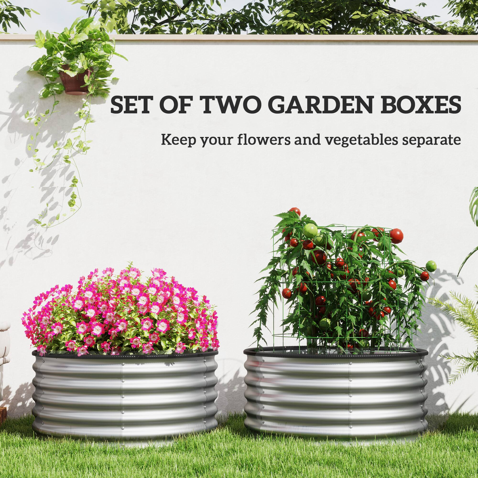 SET OF TWO GARDEN BOXES  
Keep your flowers and vegetables separate